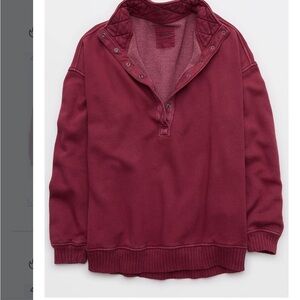 Aerie oh snap viral Burgundy Pullover Sweatshirt